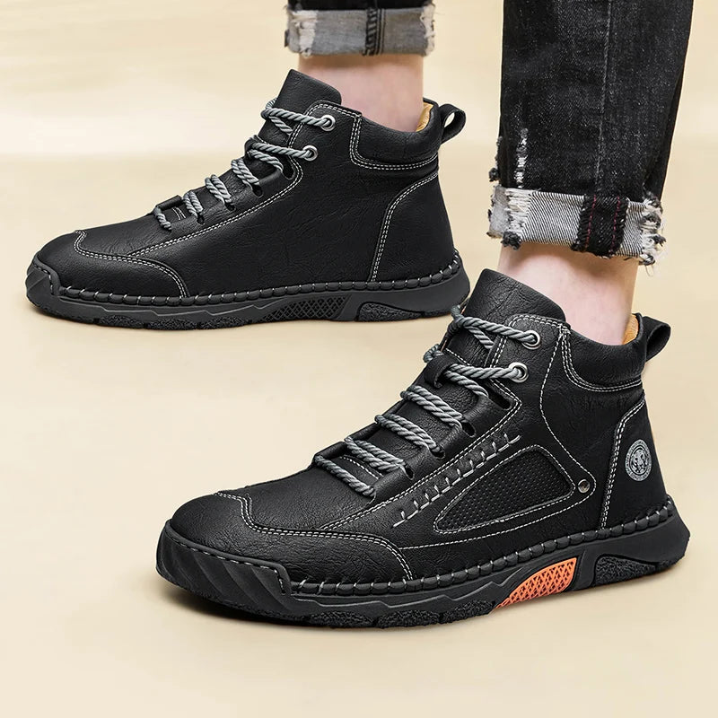 Botas Masculinas De Cuero Hechas A Mano Vanthea